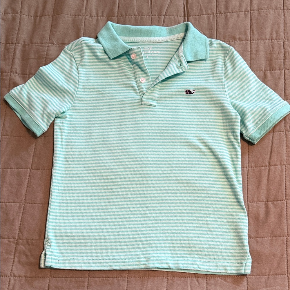 Vineyard Vines Kids Polo Shirt - Light Blue Stripes